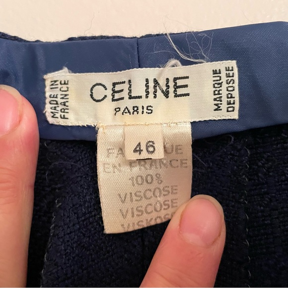 Navy Blue Vintage, Authentic Celine Women’s Pants, Size 46 (EU Size) EUC - Picture 6 of 12